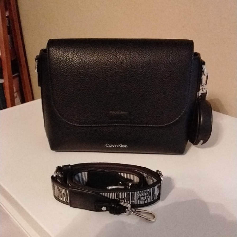 Black Calvin Klein leather crossbody handbag